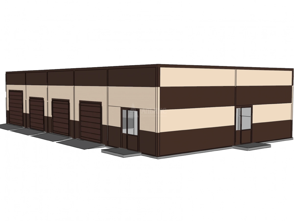 3D визуализация Автомойка из сэндвич-панелей - фото 6