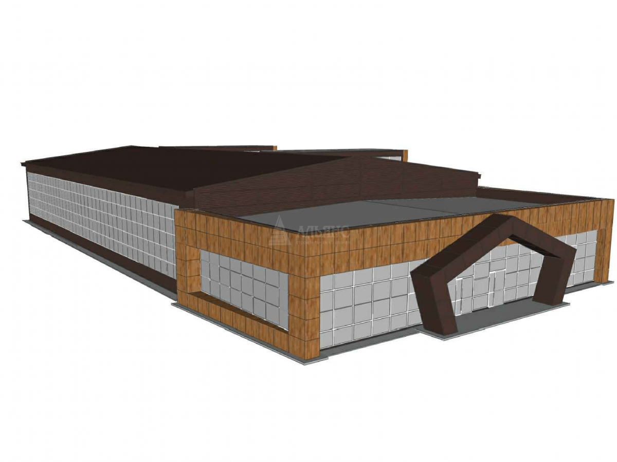 3D визуализация Здание спортивного назначения из сэндвич-панелей - фото 8