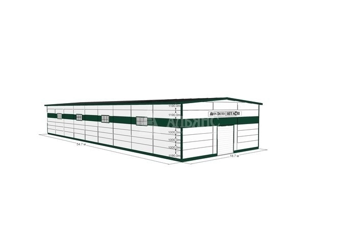 3D визуализация Сервизный центр из сэндвич-панелей - фото 6