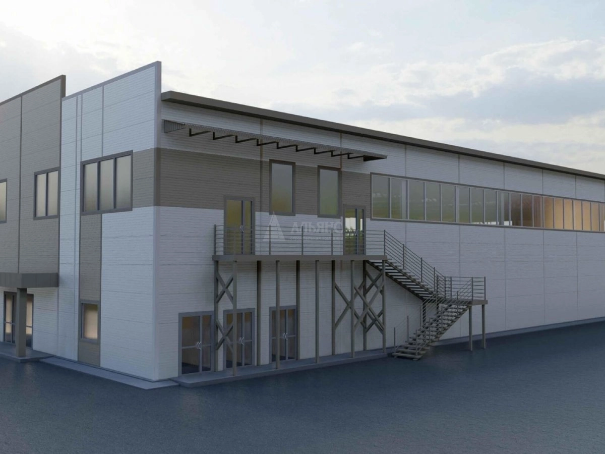 3D визуализация Футбольный манеж из сэндвич-панелей - фото 2