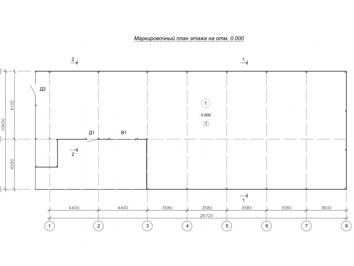 Планировка Ангар-склад из сэндвич-панелей -  фото 1